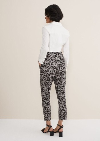 Phase Eight Fran Cigarettes Trousers Black/Grey Canada | VRMJXU-684